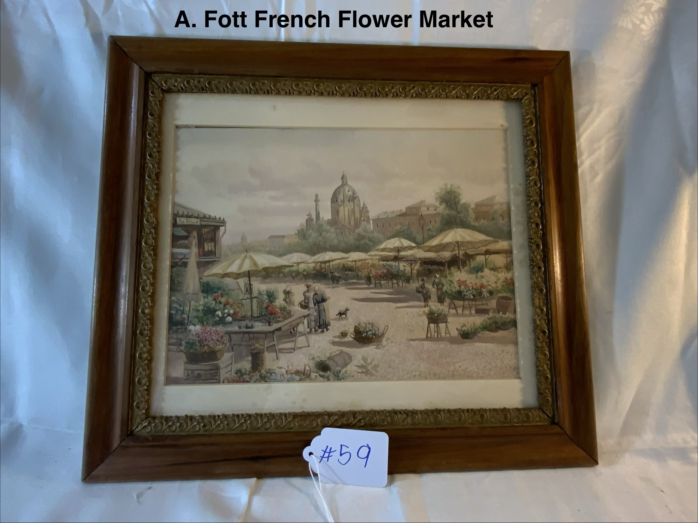 A. Fott French School Watercolor
