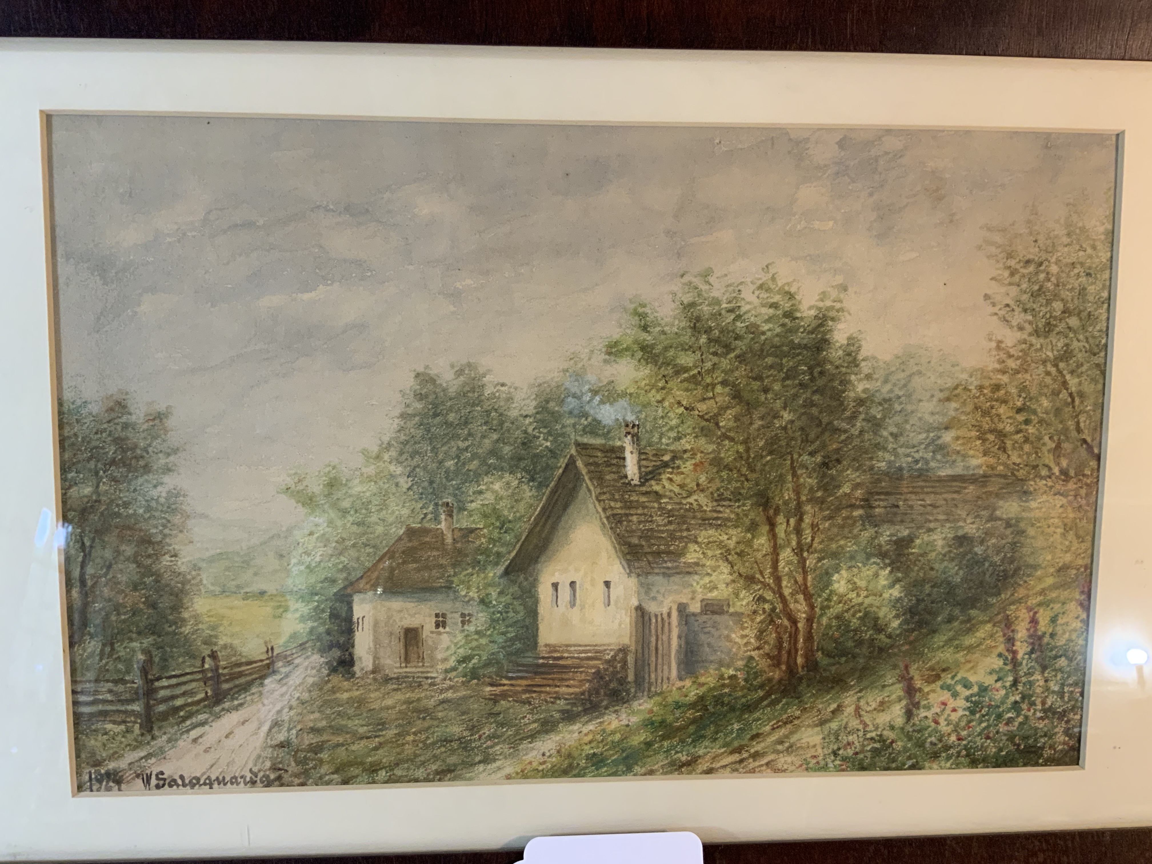 Watercolor of Two Cottages